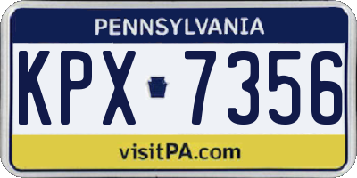 PA license plate KPX7356