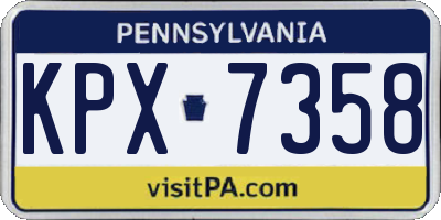 PA license plate KPX7358