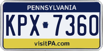 PA license plate KPX7360