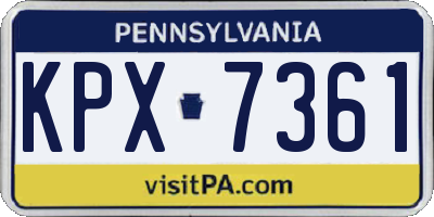 PA license plate KPX7361