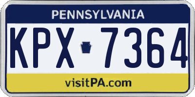 PA license plate KPX7364