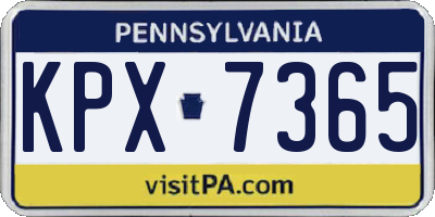 PA license plate KPX7365