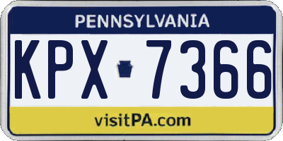 PA license plate KPX7366