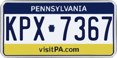 PA license plate KPX7367