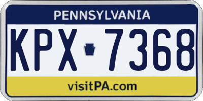 PA license plate KPX7368