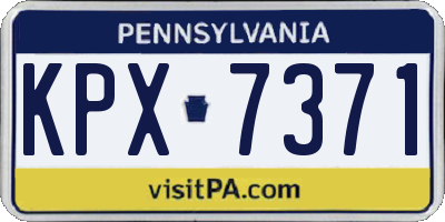 PA license plate KPX7371