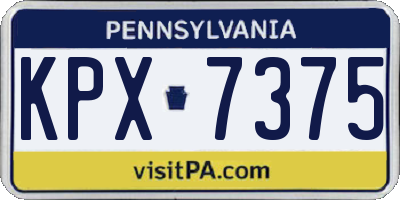 PA license plate KPX7375