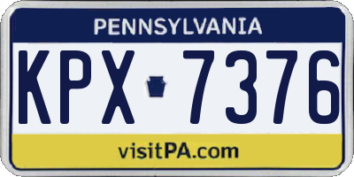 PA license plate KPX7376