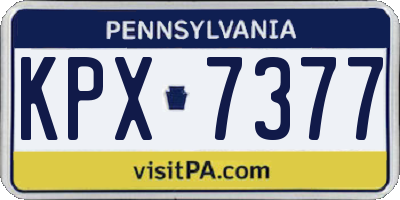 PA license plate KPX7377