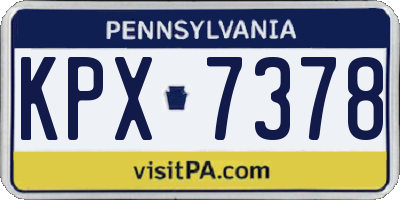 PA license plate KPX7378