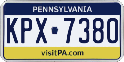 PA license plate KPX7380