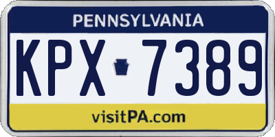 PA license plate KPX7389
