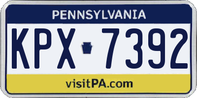 PA license plate KPX7392