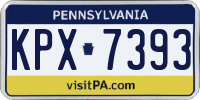 PA license plate KPX7393