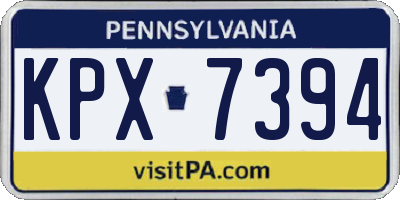 PA license plate KPX7394