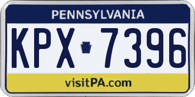 PA license plate KPX7396