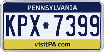 PA license plate KPX7399