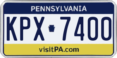 PA license plate KPX7400
