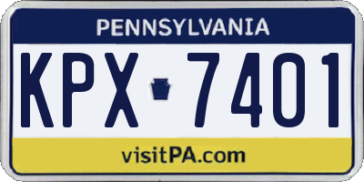 PA license plate KPX7401