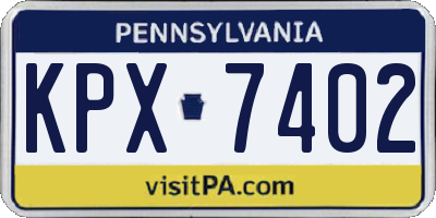 PA license plate KPX7402