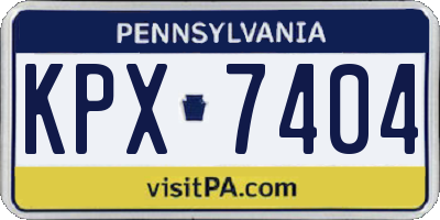 PA license plate KPX7404