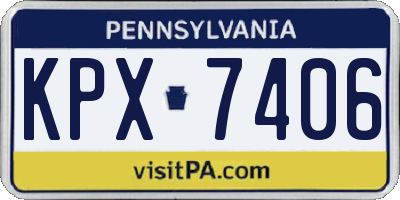 PA license plate KPX7406