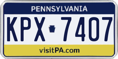 PA license plate KPX7407