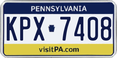 PA license plate KPX7408