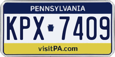 PA license plate KPX7409