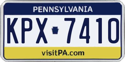 PA license plate KPX7410