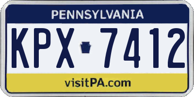 PA license plate KPX7412