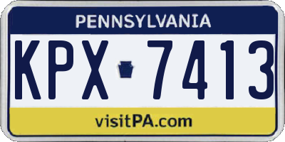 PA license plate KPX7413