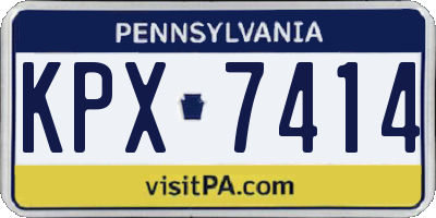 PA license plate KPX7414