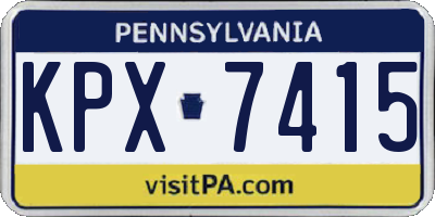 PA license plate KPX7415