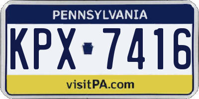 PA license plate KPX7416