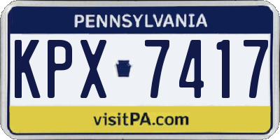 PA license plate KPX7417