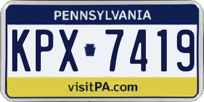 PA license plate KPX7419