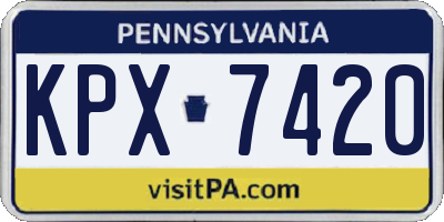 PA license plate KPX7420