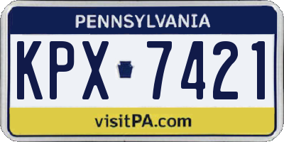 PA license plate KPX7421