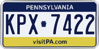 PA license plate KPX7422