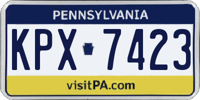 PA license plate KPX7423
