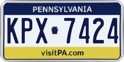 PA license plate KPX7424