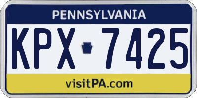 PA license plate KPX7425