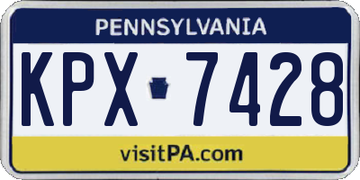 PA license plate KPX7428