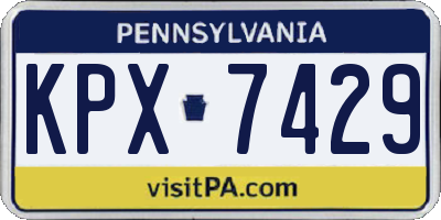PA license plate KPX7429