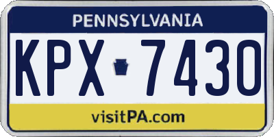 PA license plate KPX7430