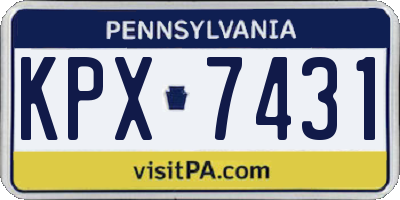 PA license plate KPX7431