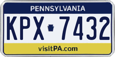 PA license plate KPX7432