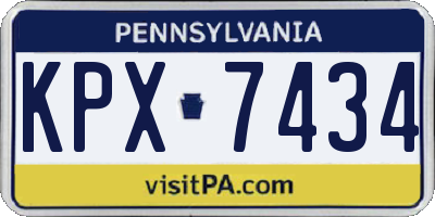 PA license plate KPX7434
