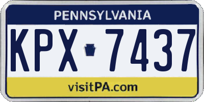 PA license plate KPX7437